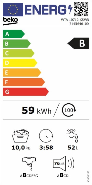 LAVADORA BEKO WTA 10712 XSWR